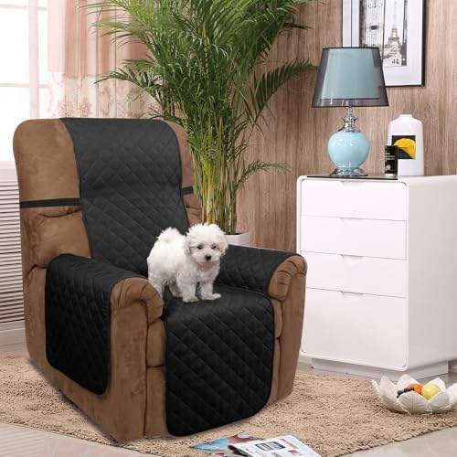 Reversible Recliner Chair Covers (Black/Black / 28''recliner-oversized)