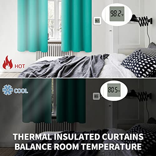 Teal Blackout Curtains for Living Room 120 Inch Long (Teal / 52"W x 120"L (Pack of 2))