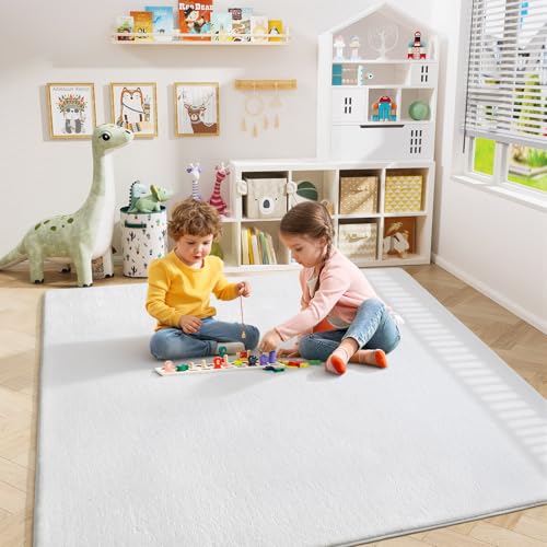 4x4 Square Area Rugs for Bedroom Living Room (4' x 4' (Square) / White)