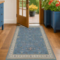 Washable 3x6 Throw Rug for Large Kitchen (3' x 6' (Rectangular) / Dusty Blue)