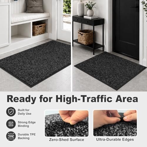 Super Absorbent Front Door Mat (Anthracite Black / 3' x 4' (Rectangular))