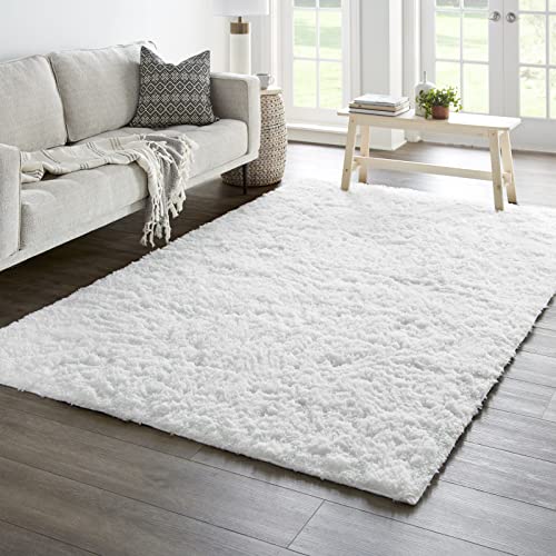6x9 White Rugs for Living Room (White / 6' x 9' (Rectangular))
