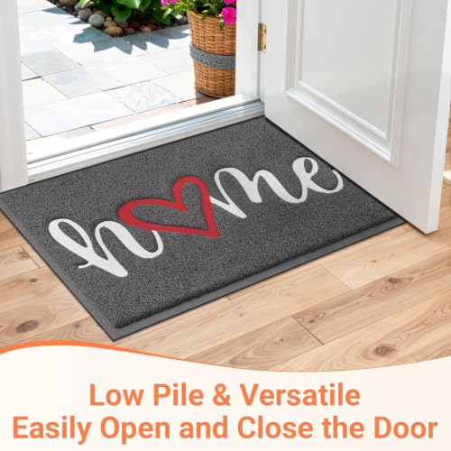 Door Mat Indoor Outdoor Welcome Mat for Entrance (Grey / 1'6" x 2'6" (Rectangular))