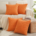 4 Packs Decorative Throw Pillow Covers for Living Room Couch Bed (16" x 16" (Pack of 4) / Orange)