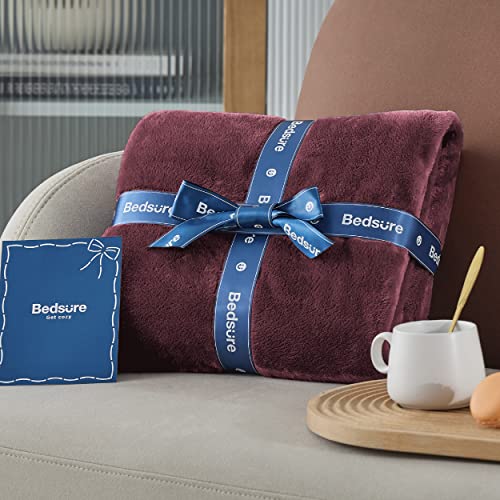 GentleSoft Fleece Blanket Twin Size Red (Burgundy Red / Twin (60" X 80"))