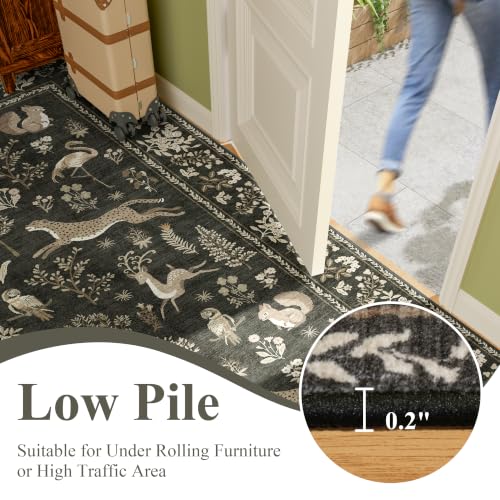 2.6x8 Rug for Hallway (Charcoal Black (Animal) / 2'6" x 8' (Rectangular))