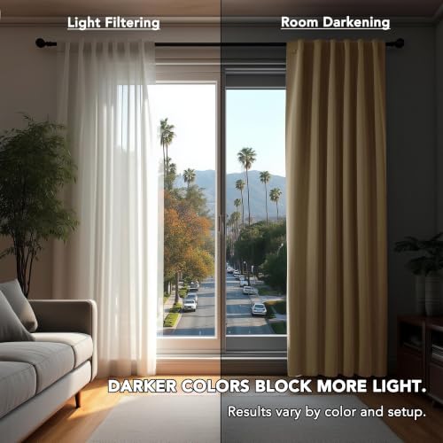 Blackout Curtains for Bedroom (Khaki / 52"W x 84"L (Pack of 2))