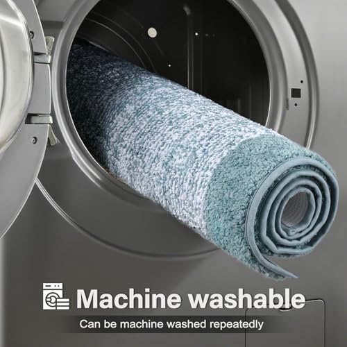 Bathroom Rugs 30x20 Non Slip Washable (Dusty Blue / 1'8" x 2'6" (Rectangular))