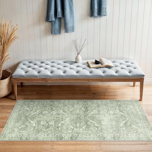 2x5 Washable Runner Rug (Muted Sage Green / 2x5)