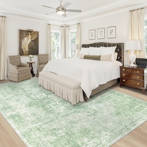 Area Rug 10x14 Washable Rug (Sage Green / 10' x 14' (Rectangular))