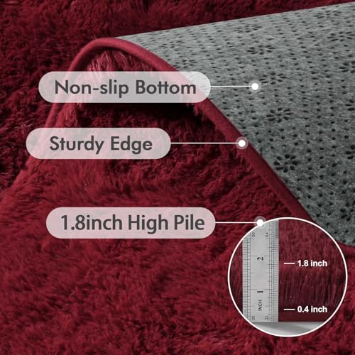 Area Rugs for Living Room (Ad Burgundy / 5' X 7' (Rectangular))