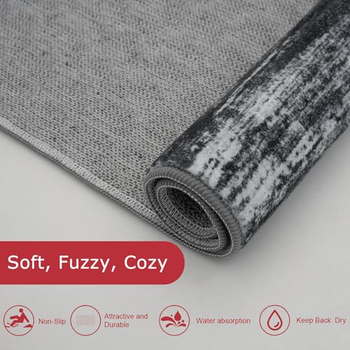 Modern Abstract Small Area Rugs (Black Navy Blue Grey / 2' x 3' (Rectangular))