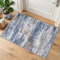 Abstract Small Area Rug 2x3 Entryway Rugs Indoor Washable Blue Rust (Blue Rust White / 2' x 3' (Rectangular))