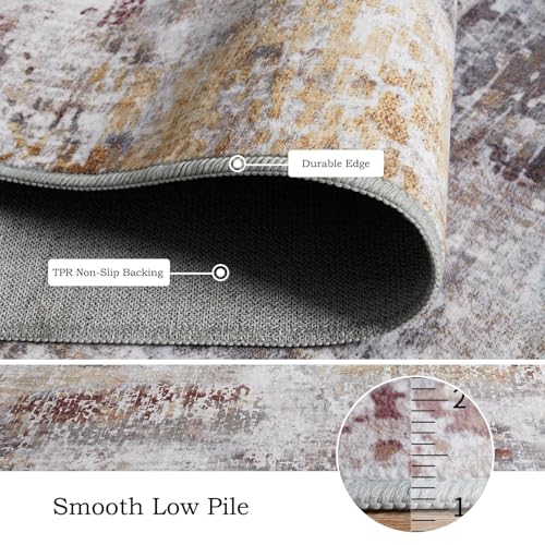 4x6 Washable Area Rugs for Bedroom Living Room (Taupe Grey Brown / 4' x 6' (Rectangular))
