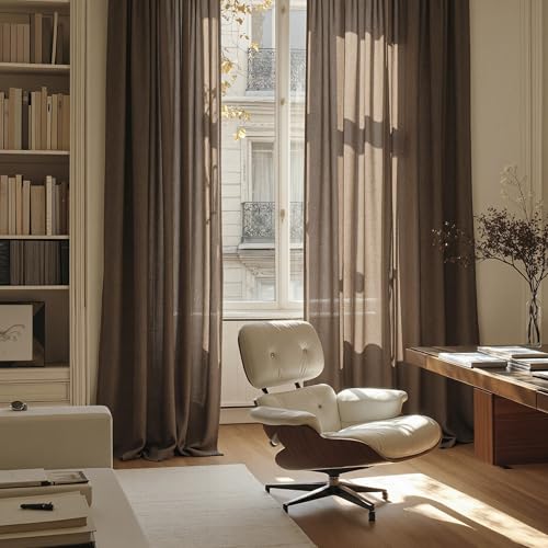 Patio Curtains for Sliding Door 90 inch Length 2 Panels Set (50"W x 90"L (Pack of 2) / Dark Brown)