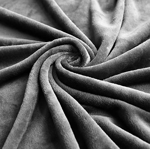 Large Flannel Fleece Throw Blanket (Two Pack 50"x70" / Grey)