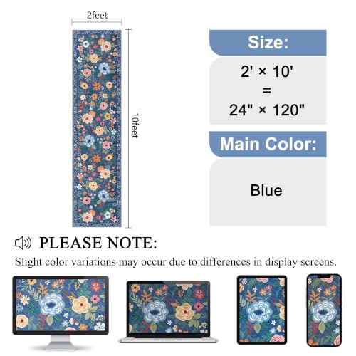 2x10 Runner Rug (Blue / 2' x 10' (Rectangular))