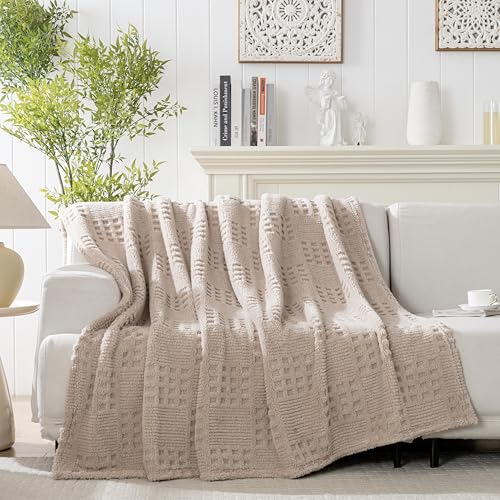 90x90 Inch Brown Waffle Queen Blanket (Waffle Brown / Queen(90x90))
