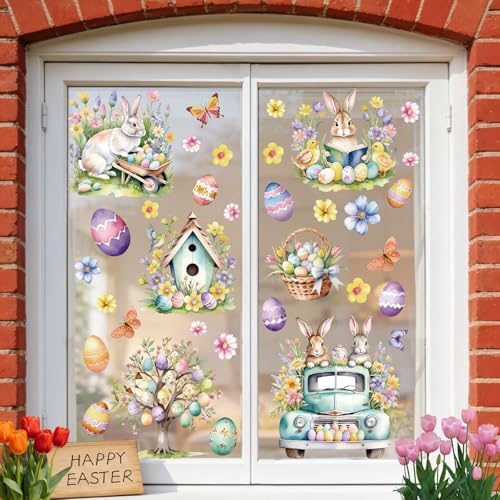 9 Sheets Easter Window Clings Decor (Happy Easter)