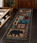 Washable Rustic Cabin Runner Rug 2x6 Hallway (Brown / 2'x6' (Runner))