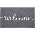 Door Mat Welcome Mat Floor Mat for Entryway (Grey-welcome / 2'0" x 3'0" (Rectangular))