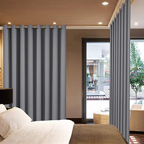 Grey Room Darkening Curtains 84 inch Gray Sliding Door Drapes (Grey / 100"W x 84"L (Pack of 1))