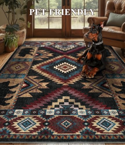 8x10 Western Cabin Area Rugs for Living Room (Bear / 8'x10' (Rectangular))