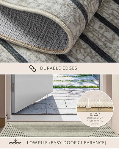 2x3 Entryway Rug Small Modern Abstract Door Mat (Beige / 2' x 3' (Rectangular))