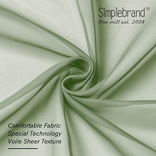 Sage Sheer Curtains 63 Inch Length 2 Panels (Sage Green / 42"W x 63"L (Pack of 2))