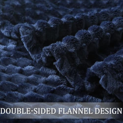 Large 3D Fleece Throw Blanket for Couch (Navy Blue / Throw ( 50x70 IN ))