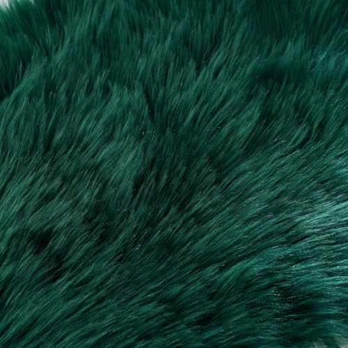 Ultra Soft Fluffy Shaggy Area Rug Faux Fur Rug Chair Cover Seat Pad Fuzzy Area Rug for Bedroom Floor Sofa Living Room (Darkgreen / 2' x 4' (Sheepskin))