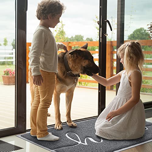 Door Mat Welcome Mat Floor Mat for Entryway (Grey / 1'8" x 2'8" (Rectangular))