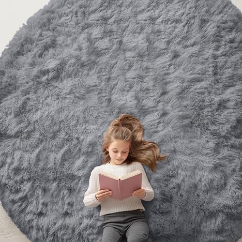 Light Grey Round Rugs for Bedroom (9 Ft Round / Light Grey)