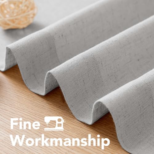 Elegant Natural Linen Blended Energy Efficient Light Filtering Linen Semi Sheer Textured Curtains (52"W x 45"L (Pack of 2) / Dove)