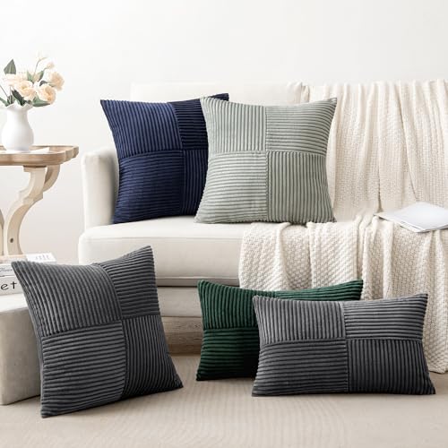 Silver Grey Decorative Throw Pillow Covers for Couch 18x18 Inch (18" x 18" (Pack of 2) / Silver Grey)