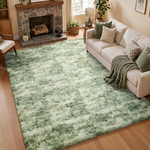 6x9 Green and White Area Rugs for Living Room (Green and White / 6' x 9' (Rectangular))