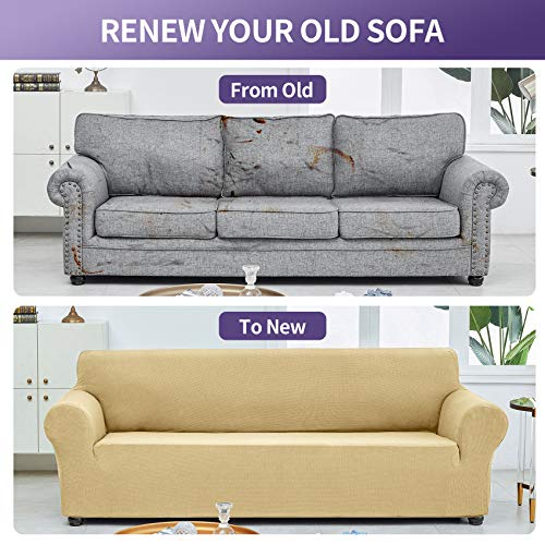 Stretch Couch Cover Slipcovers (Champagne / Large（78"-94"）)