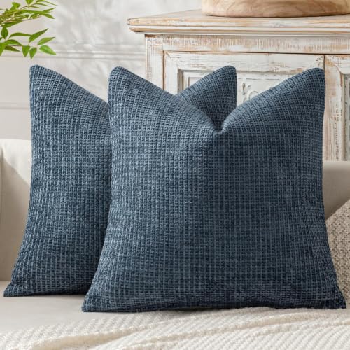 Decorative Navy Blue Euro Sham Pillow Covers 24x24 Inch 2 Pack (24" x 24" (Pack of 2) / Navy Blue)