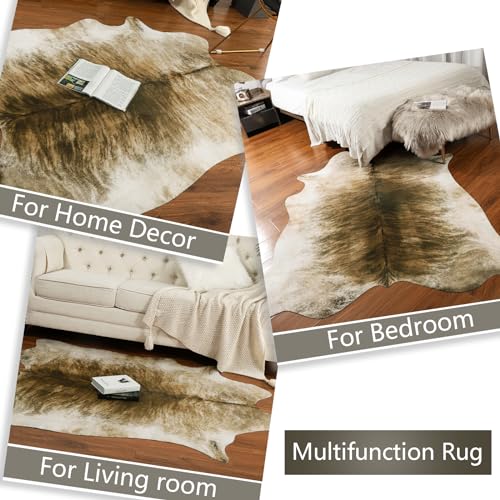 Western Faux Cowhide Rug (7' x 6'3" (7×6.2 ft) / Brown)