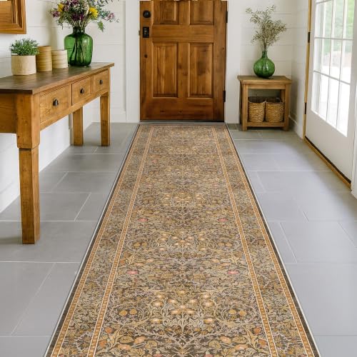 3x10 Long Runner Rugs for Hallway Non Slip (Gold Brown / 3' x 10' (Runner))
