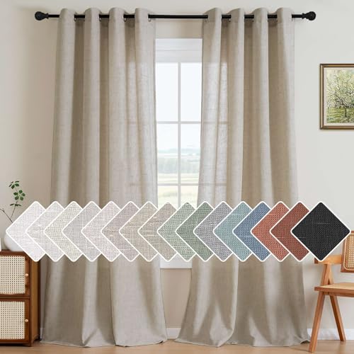 Living Room Linen Curtains (52"W x 96"L (Pack of 2) / Oatmeal)