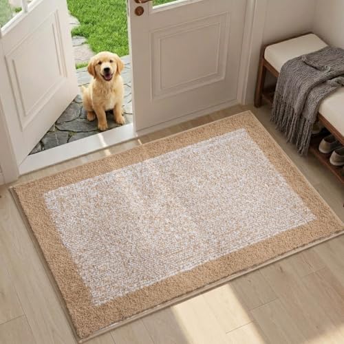 Bathroom Rugs 30x20 Non Slip Washable (Beige / 1'8" x 2'6" (Rectangular))