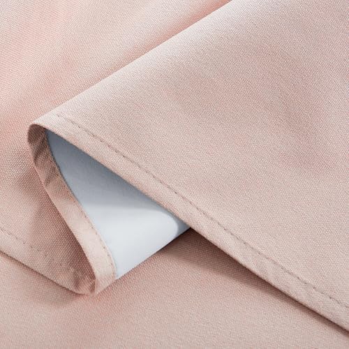 Pink 100%Blackout Linen Curtains for Girl's Room W52 x L84 (Pink / 52"W x 84"L (Pack of 2))