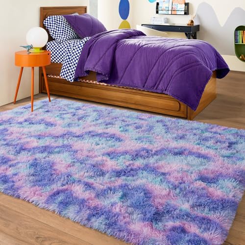 Rugs for Living Room 6x9 (6' x 9' (Rectangular) / Rainbow Purple)
