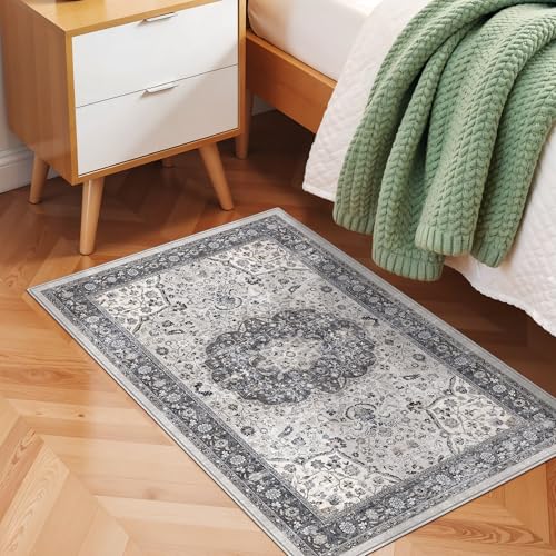 Washable 2x3 Entryway Area Rug (2' x 3' (Rectangular) / Grey)