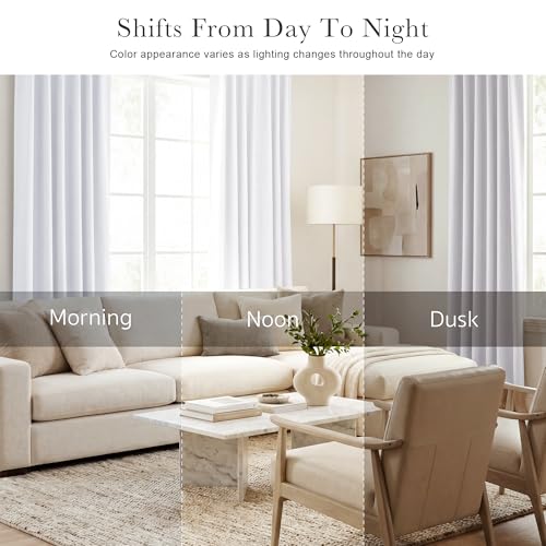 Bedroom Window Curtains (Pure White / 42"W x 63"L (Pack of 2))
