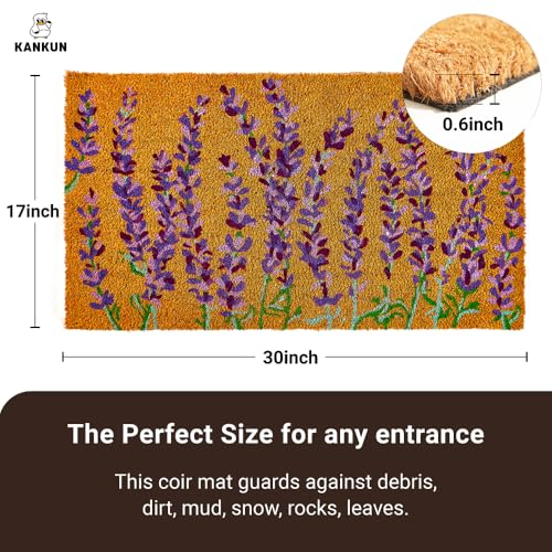 Coco Coir Door Mat with Heavy Duty Backing (Lavender Floral)