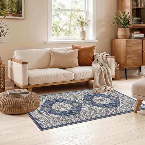 2x4 Non Slip Entryway Area Rugs (2x4 / Blue)