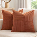 2 Packs Rust Decorative Throw Pillow Covers 20x20 Inch for Living Room Couch (Rust / 20" x 20" (Pack of 2))