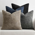 Soft Decorative Chenille Pillow Covers Navy Grey 20x20 Pack of 4 (20" x 20" (Pack of 4) / Neutral Navy/Grey)